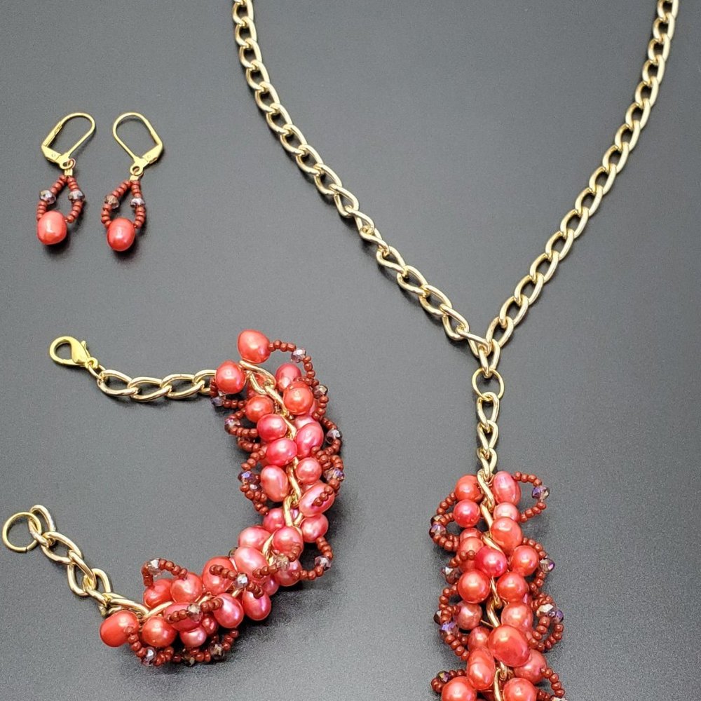 one-of-a-kind, pearl jewelry set